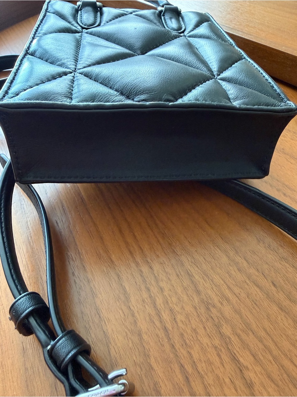 COACH Black Quilted Leather Mini Crossbody Tote - Picture 6 of 6